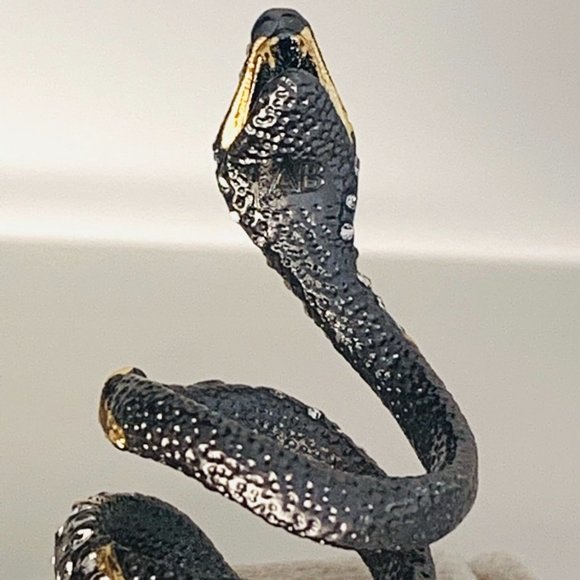 ALEXIS BITTAR • Jardin De Papillon Snake Wrap Ring - Picture 6 of 8